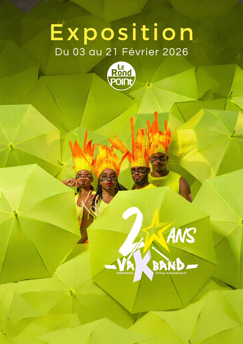 🥁 #Carnaval : Exposition anniversaire "VaKBand - 20 ans" au Rond-Point des Arts, dès demain à 18h30.

Le groupe à pied emblématique, né au sein de la diaspora hexagonale avant de s'ancrer durablement sur l'île, célèbre deux décennies de ferveur populaire. Cette rétrospective