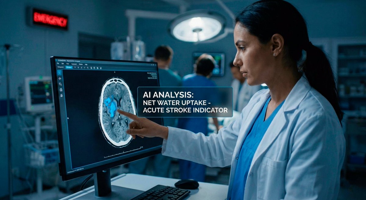 code_leverage's tweet image. Brainomix just dropped a massive update for stroke care today 🧠 

Their new AI can measure "water uptake" in the brain from a standard CT scan. This is the difference between guessing and knowing in the ER. 

Absolute game changer
