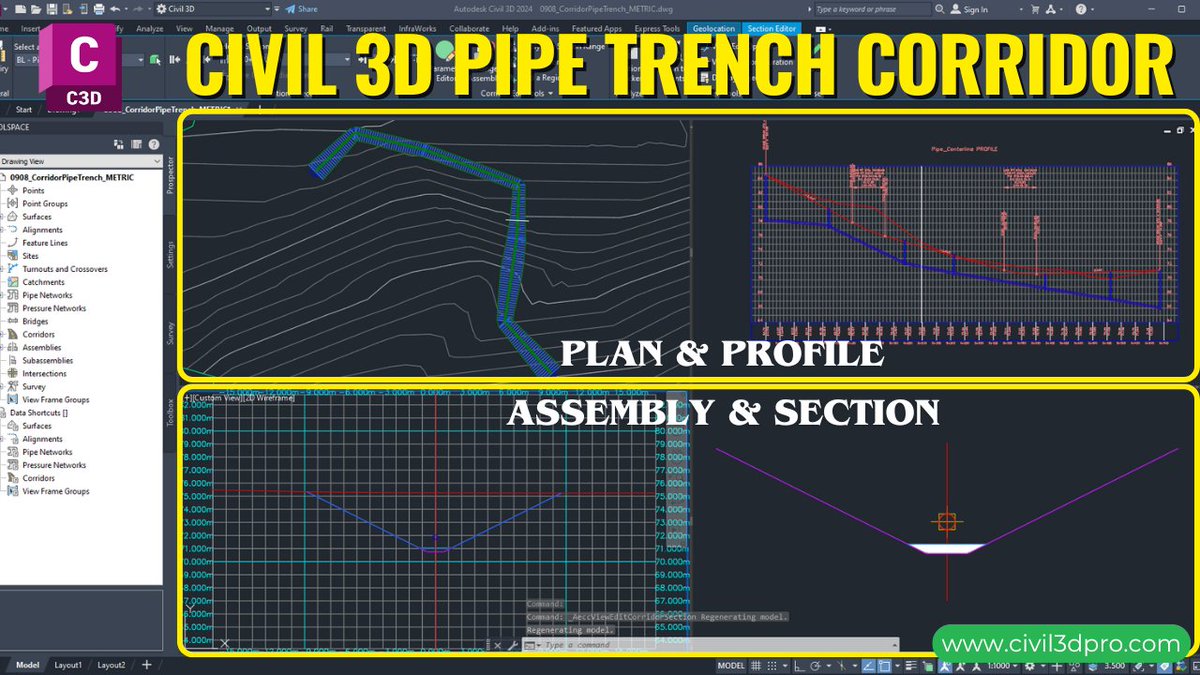 civil3dpro's tweet image. See first comment for video link 👇

Master the art of creating Pipe Trench Corridors in Civil 3D! 🚧💧 

💬 Comment "DWG" to get the drawing!

#Civil3D #autocadcivil3d #civil3dpro #civildesigns #naveedsharafat