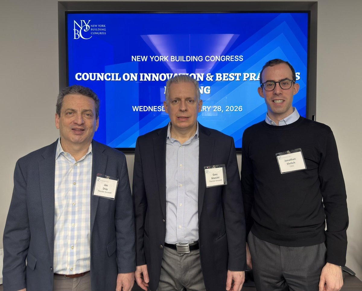 bdgcongress's tweet photo. 🤖🏙️ Last week, our Council on Innovation & Best Practices took a deep dive into how AI and emerging technologies are reshaping building façade inspections.

🤝🗣️ We were joined by Gary Mancini of @ttinc  and Jonathan Ehrlich of @t2d2_ai, who shared insights on innovations tied to the @NYC_Buildings recent FISP report, and how new tools can help meet evolving regulations and policies.

👏Thanks to our Co-Chairs Jim Dray of Thornton Tomasetti and Luc Wilson of @KohnPedersenFox for helping facilitate this insightful discussion!