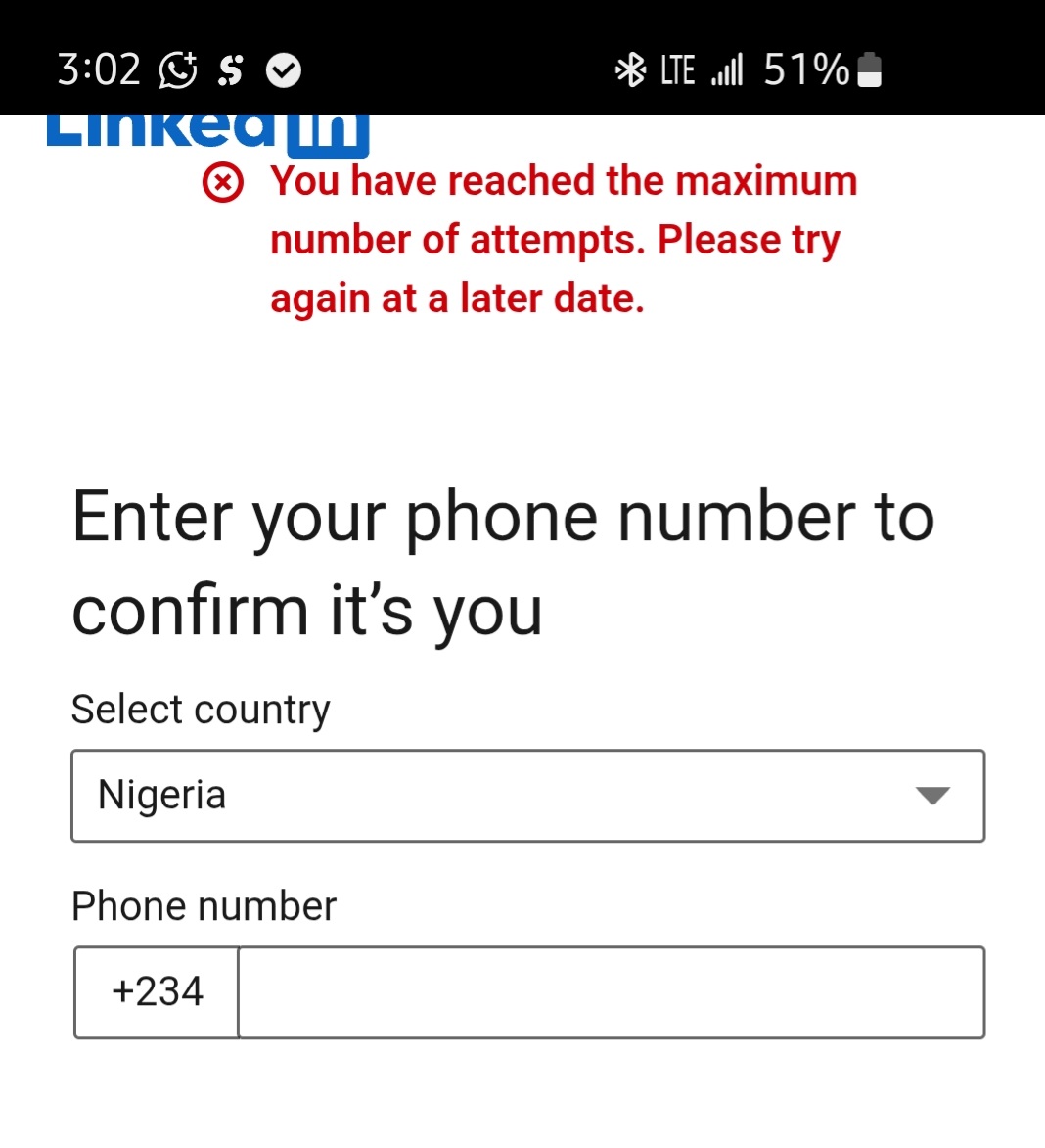 LinkedIn pls direct further on what to do cos I have tried