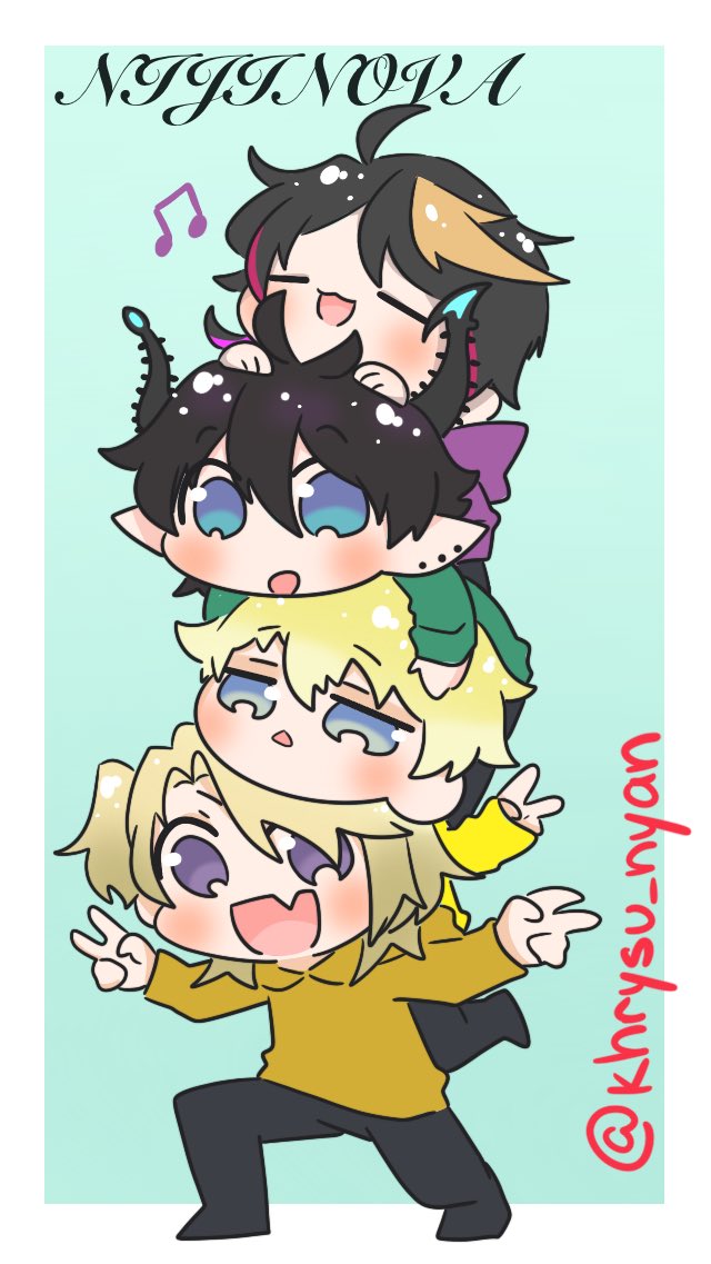 khrysu_nyan's tweet photo. NijiNova pile~ 
#drawluca #YaminoArt #RenZottoArt #Briskart https://t.co/o0vAQaj5gZ