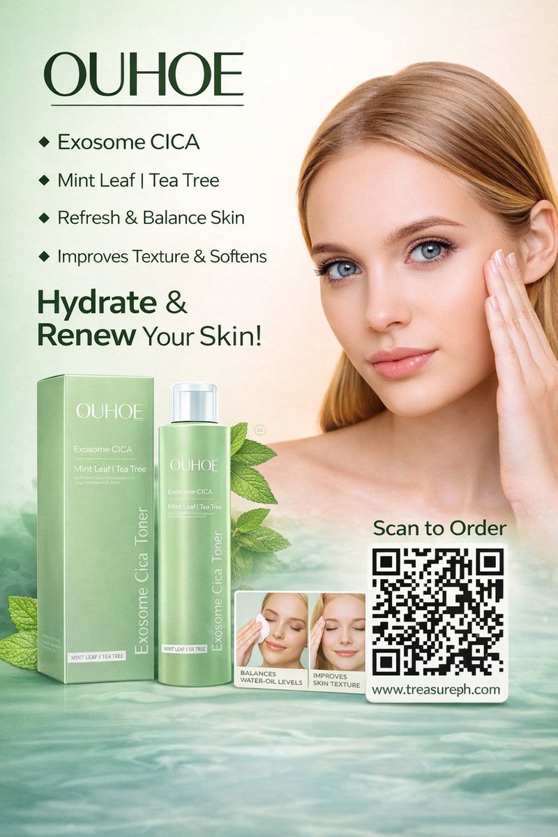 brokenbeak101's tweet photo. Your skin doesn’t need harsh.
It needs balance.
🌿 Exosome CICA Toner
🌿 Mint Leaf + Tea Tree
🌿 Hydrates • Calms • Renews
Lightweight. Fresh. Cellular-level care.
Scan. Order. Reset your ritual.
https://t.co/Wm4hayVNYD. 
 #Skincare #CellularCare #CleanBeauty https://t.co/YjrZmwT7ZL