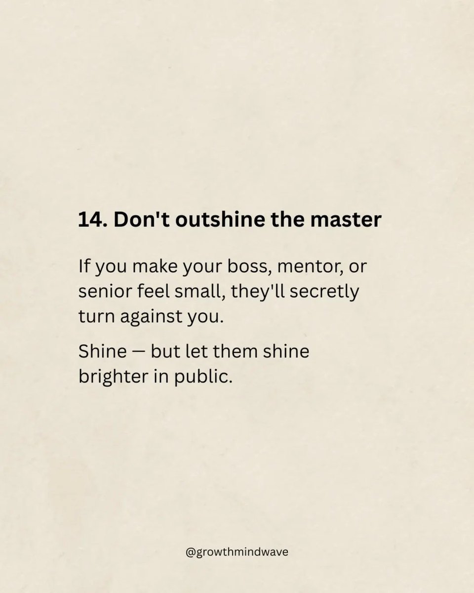 WisdomStoics's tweet photo. 14. Don't outshine the master. https://t.co/FRWpwT1iQQ
