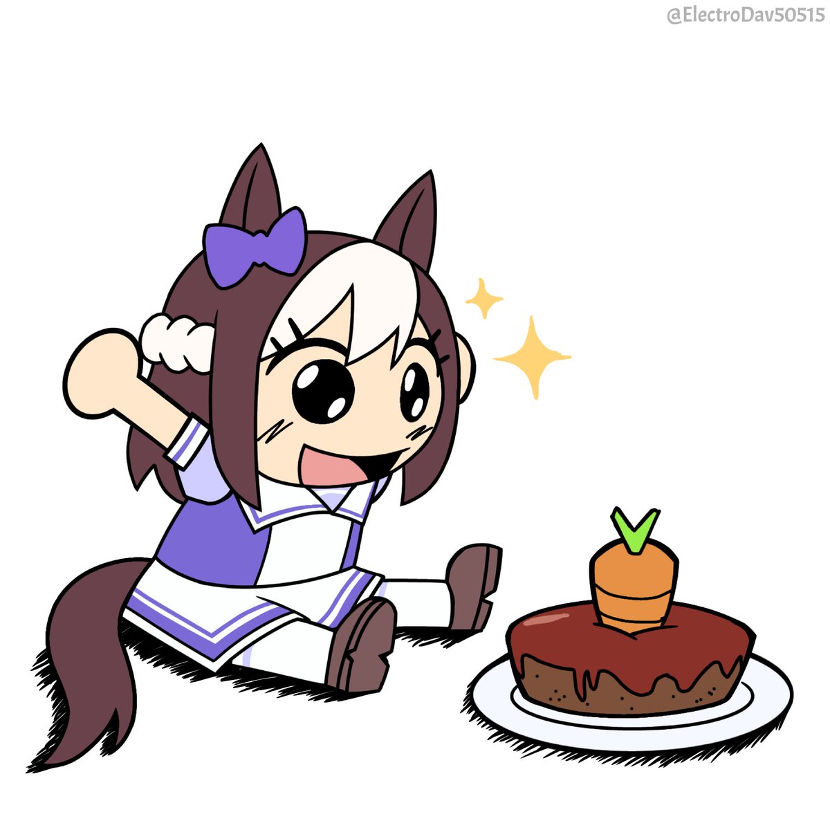 ElectroDav50515's tweet image. I found this cute Special Week on pinterest, so I wanted to draw it as my vision 
Original / my version 
#umamusume