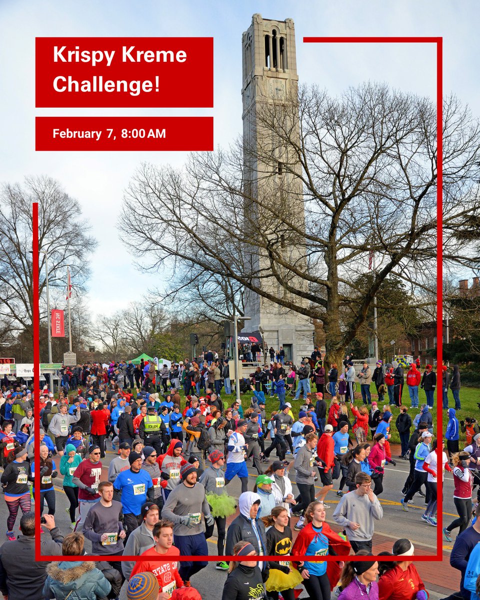cfacencstate's tweet photo. 🍩 Sweet Tradition + Big Impact in Raleigh!

The 2026 Krispy Kreme Challenge in Raleigh kicks off on Saturday, February 7, 2026 at 8:00 AM at NC State’s Memorial Belltower! 🔗 Link: https://t.co/7s414A1f7j

#KrispyKremeChallenge #RaleighEvents #NCState  #TriangleEvents https://t.co/GtvJ2Y4EVD