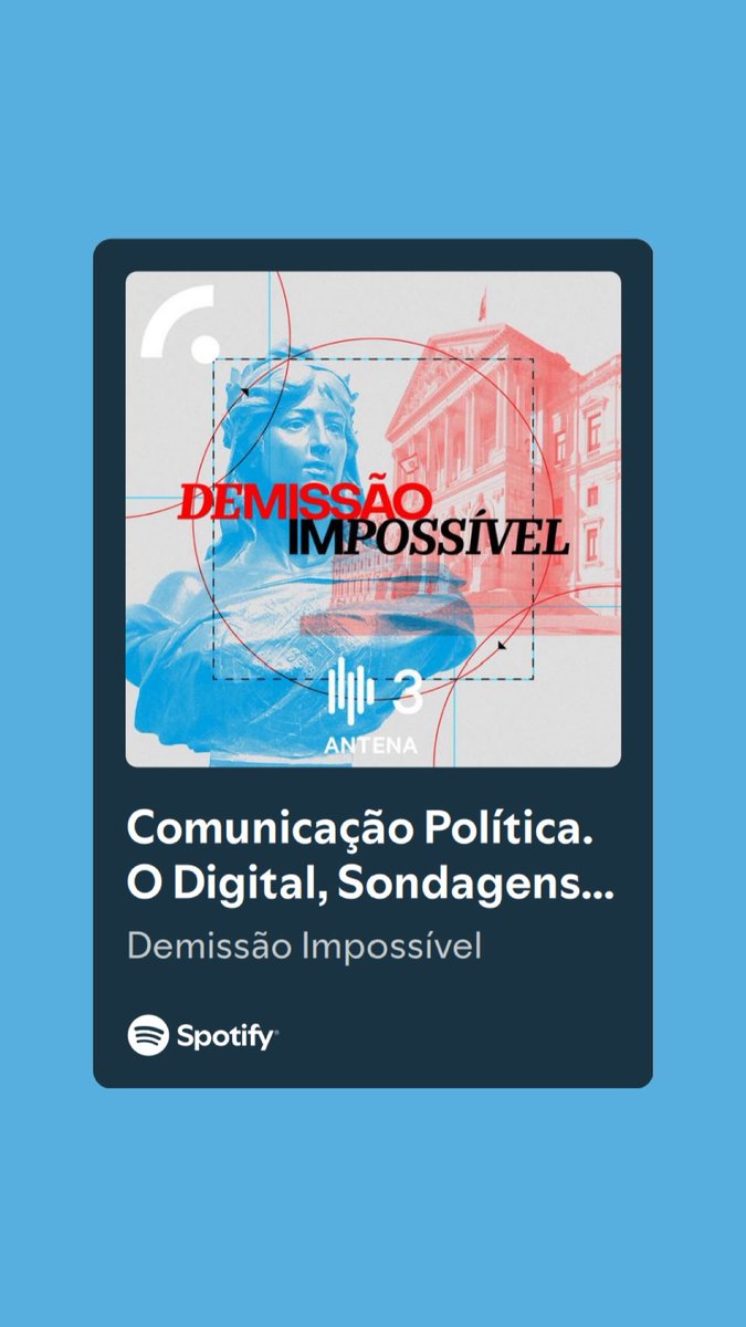 Nem a vossa semana começa sem episódio novo de Demissão Impossível. Esta semana falámos de comunicação política com o André Santos Pereira, analista político e professor convidado no ISCTE. Das campanhas de rua, às redes, até como as sondagens nos condicionam a liberdade de voto