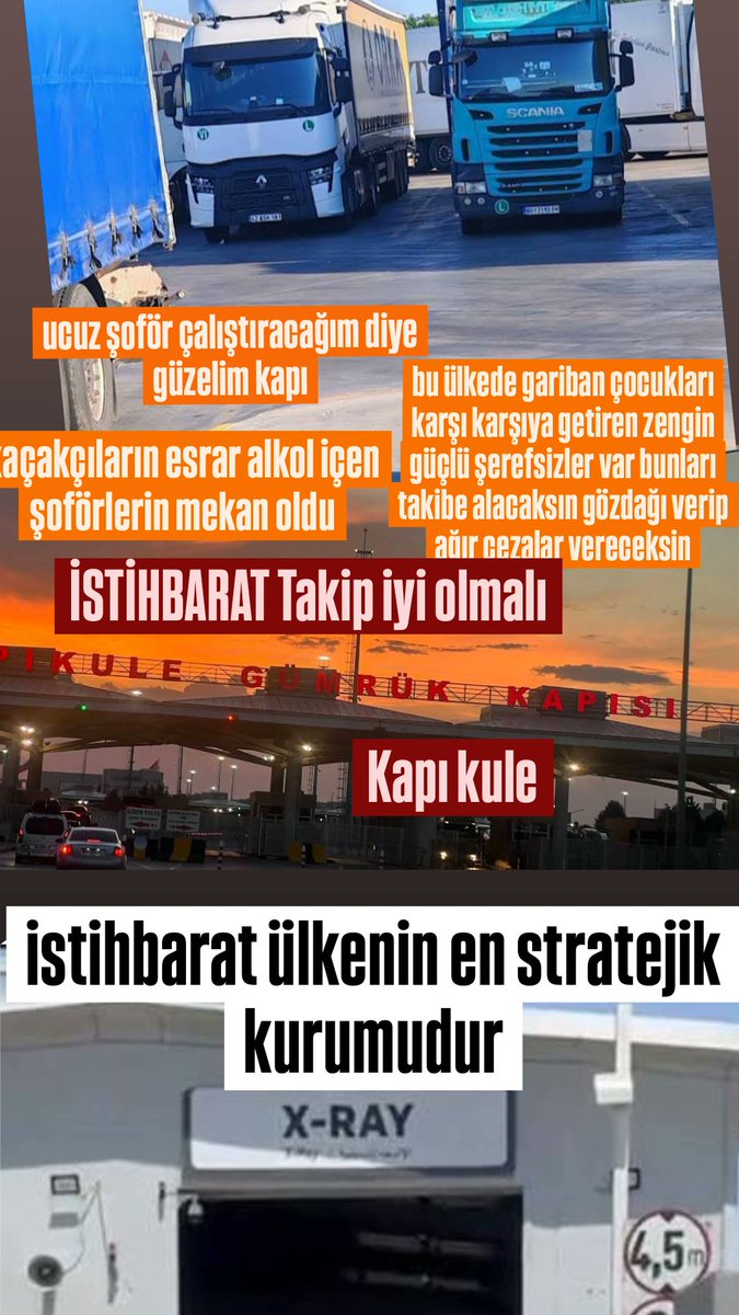 İSTİHBARAT ÜLKENİN EN STRATEJİK KURUMUDUR.X-RAY'I DOLDURARAK KAÇAKÇILIĞI ÖNLEYEMESİN istihbaratın  iyi olursa kaçakçılığı önlersin ülkede istihbarat çok zayıf zengin güçlü insanlar parasıyla her istediğini yapıyor ülke zenginlerin Çiftliği olmuş #Adalet