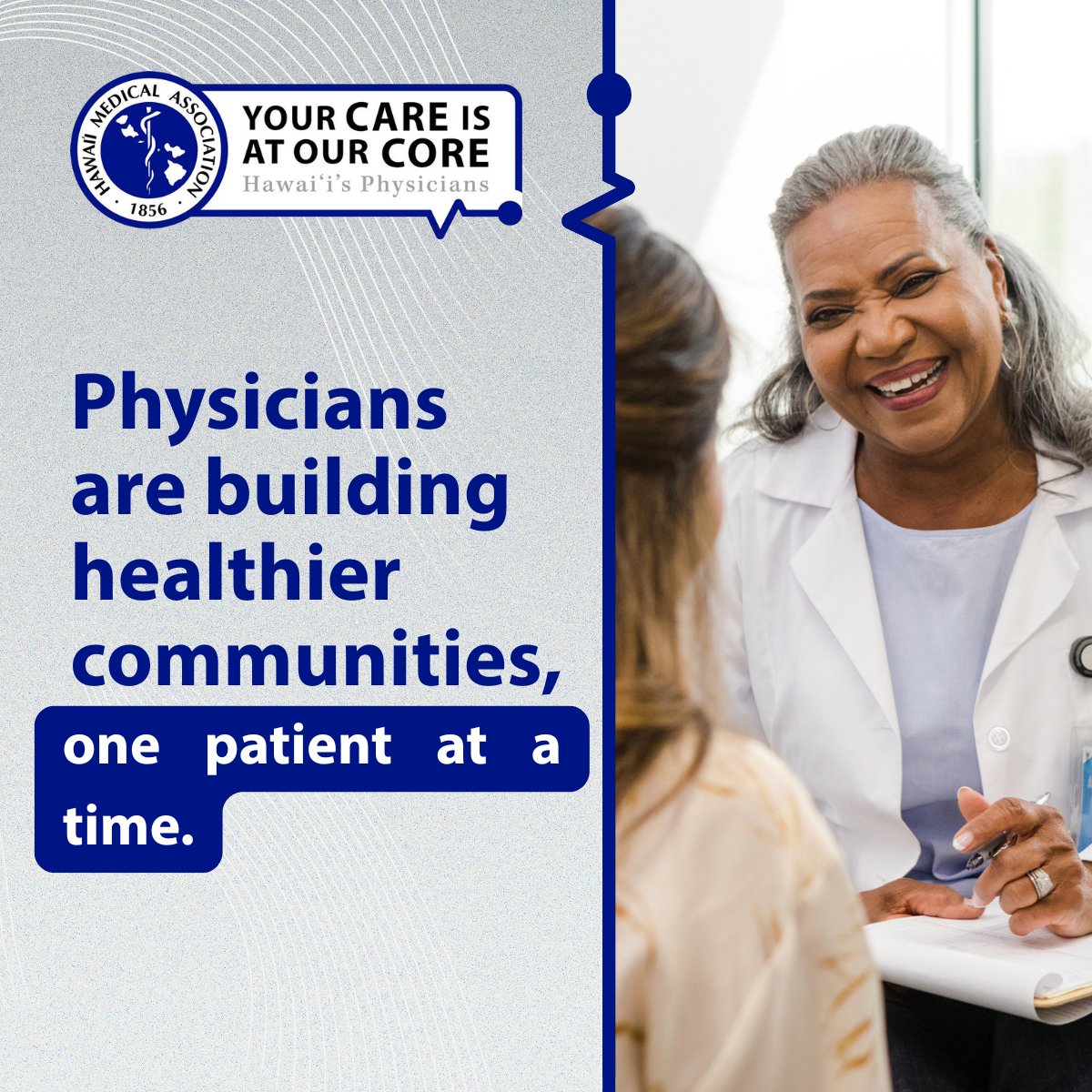 83% of patients believe strong patient–physician relationships are key to quality care. This #NationalPatientRecognitionWeek and every week, Hawaii Medical Association physicians are committed to listening, caring, and delivering exceptional care. shorter.me/HMAYOURCARE #HMA