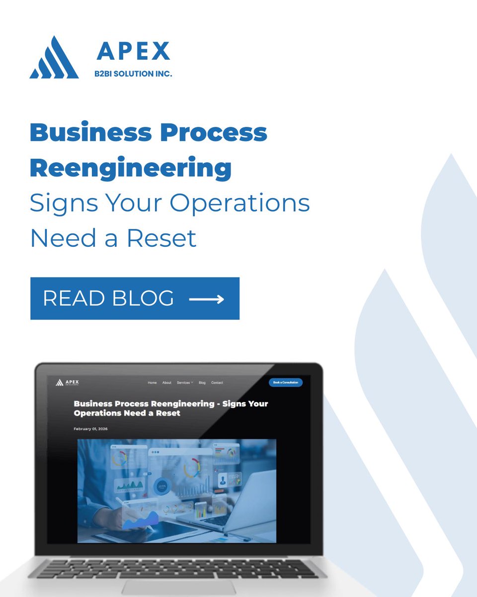 ApexB2Bi's tweet photo. Studies show that inefficient processes waste 30% of a company’s operating cost.

In our latest blog, we uncover the need for Business Process Reengineering and how redesigning your workflows can improve efficiency.

🔗 https://t.co/JIqwijRzWu…

#ApexB2Bi #OperationalExcellence https://t.co/fSmJtToUM7