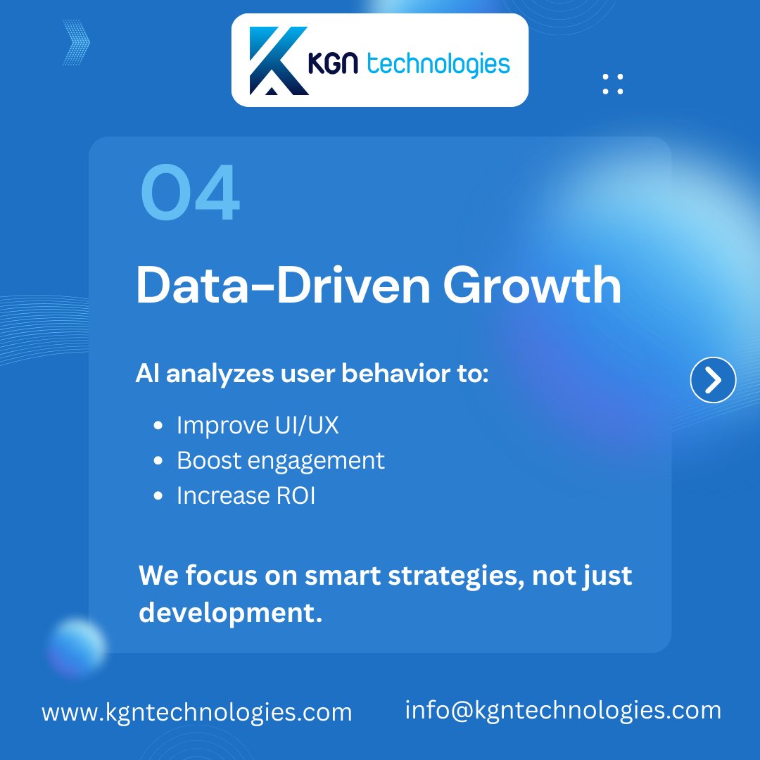 AI is transforming Web &amp; E-commerce Development in 2026

Smarter websites, personalized shopping, automation, and higher conversions.

At KGN Technologies, we build AI-powered digital solutions for scalable growth.

🌐 kgntechnologies.com
📧 info@kgntechnologies.com

#AI