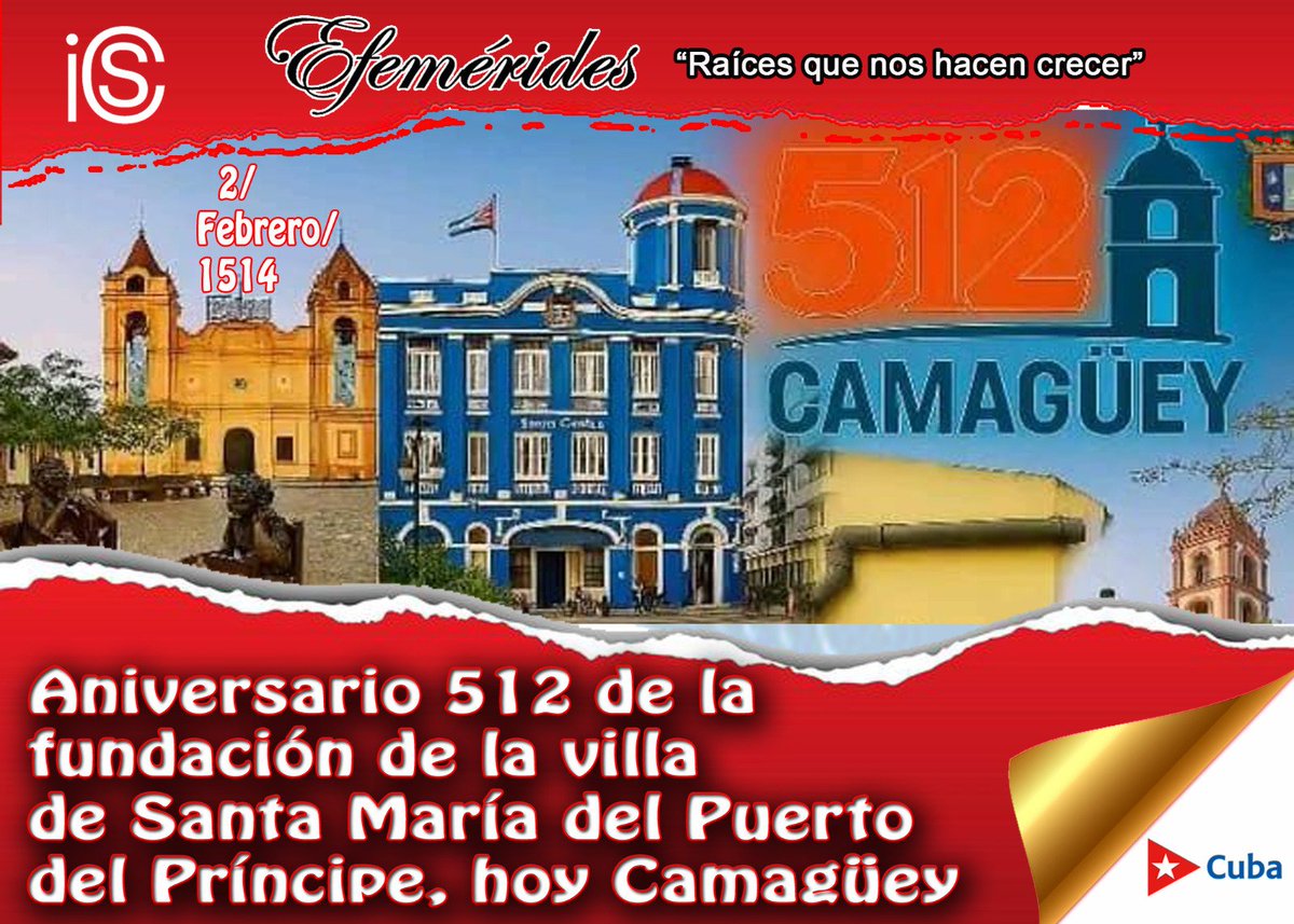 Feliz aniversario fundacional a la ciudad de #Camagüey y a su gente. Que siga creciendo la Villa de Santa María del Puerto del Principe y contando su historia, que es también la de toda Cuba.