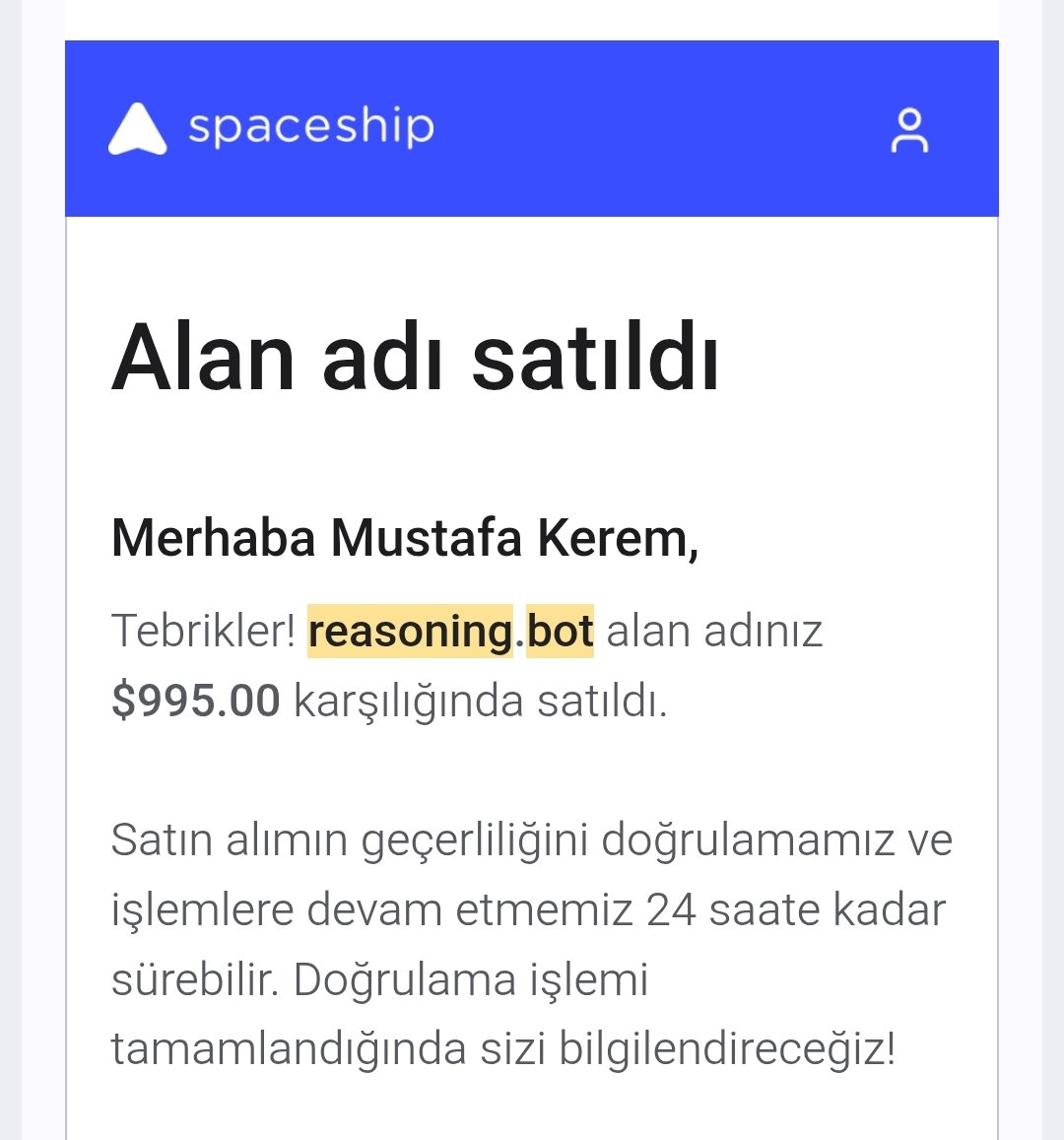 Sold Reasoning•bot 995$ via <a href="/spaceship/">Spaceship</a>

Hold : 7 months

#domain #domainforsale #premiumdomain #domainsale #domainnames #spaceship