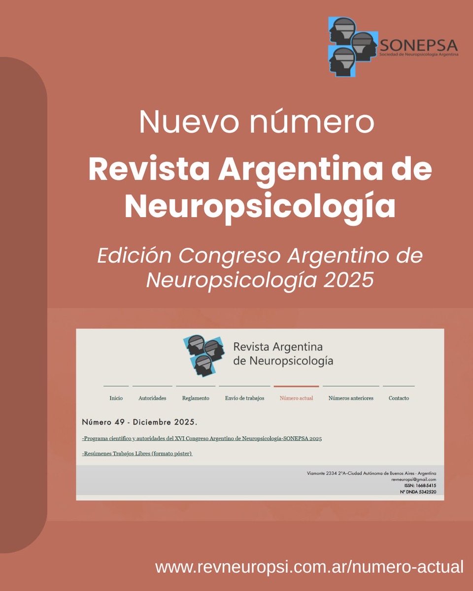 Sonepsa | Sociedad de Neuropsicología de Argentina tweet media