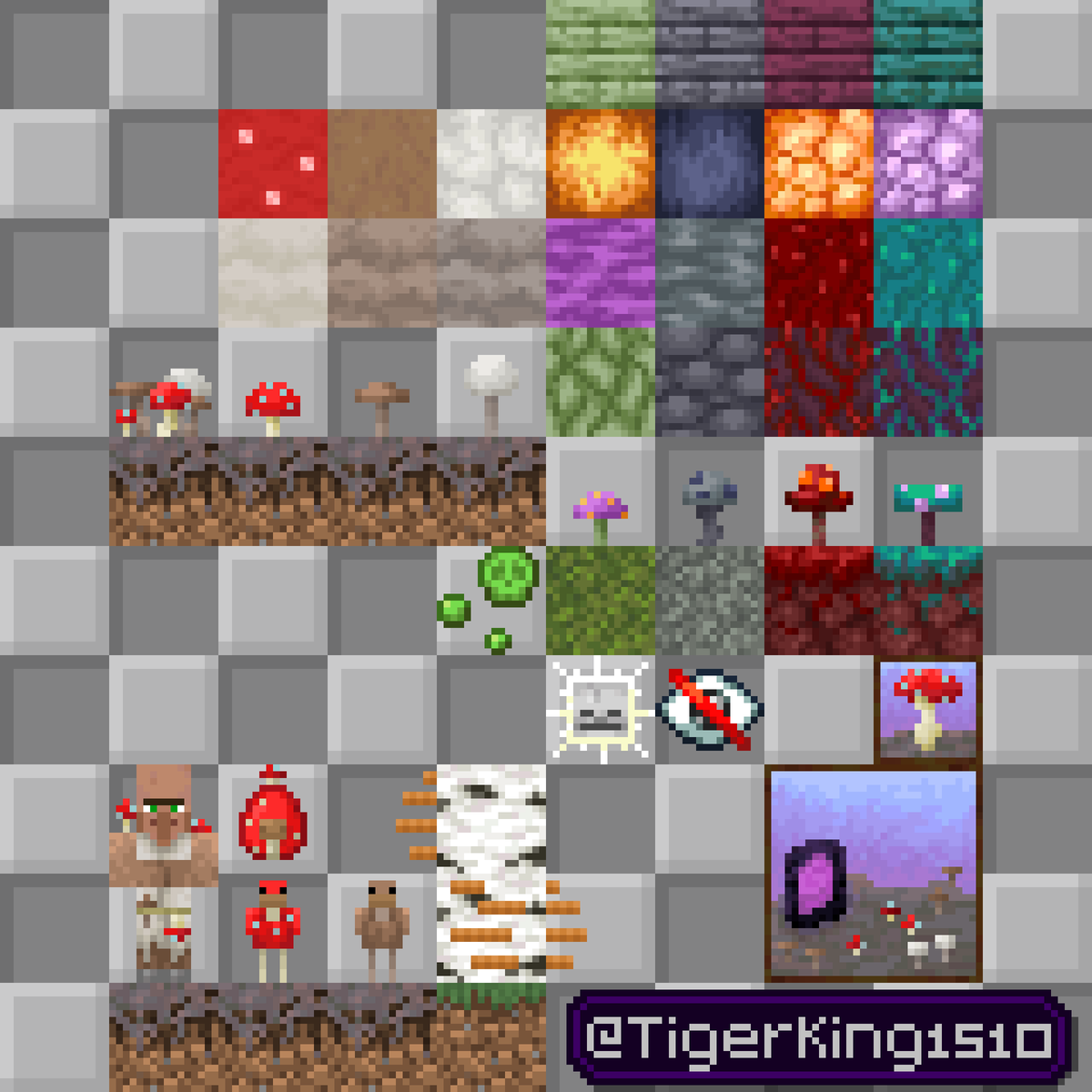TigerKing1510's tweet photo. La isla de hongos es el bioma más raro del juego y al mismo tiempo no es tan interesante. Que tal añadir aldeanos y pollos de hongos, o nuevos hongos tanto para el bioma como para la Lush Cave o el Pale Garden por ejemlo.
#Minecraft #Pixelart #MinecraftPixelart #MinecraftIdea https://t.co/kWHjLMZGAq