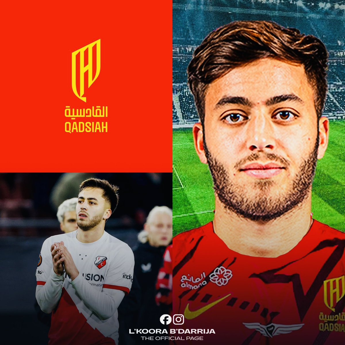 حسب سانتي أونا رسميا سفيان الكرواني وقع عقدًا مع نادي القادسية السعودي ، سيكمل الموسم مع ناديه أوتريخت على أن ينتقل للنادي السعودي ابتداءً من 01/07/2026 😳🚨