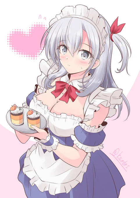 「涼チョコ」 #艦これ版深夜の真剣お絵描き60分一本勝負 #艦これ版真剣お絵描き60分一本勝負_20260202 #艦これ #涼月 パンプキンチョコプリンをバレンタインmodeで