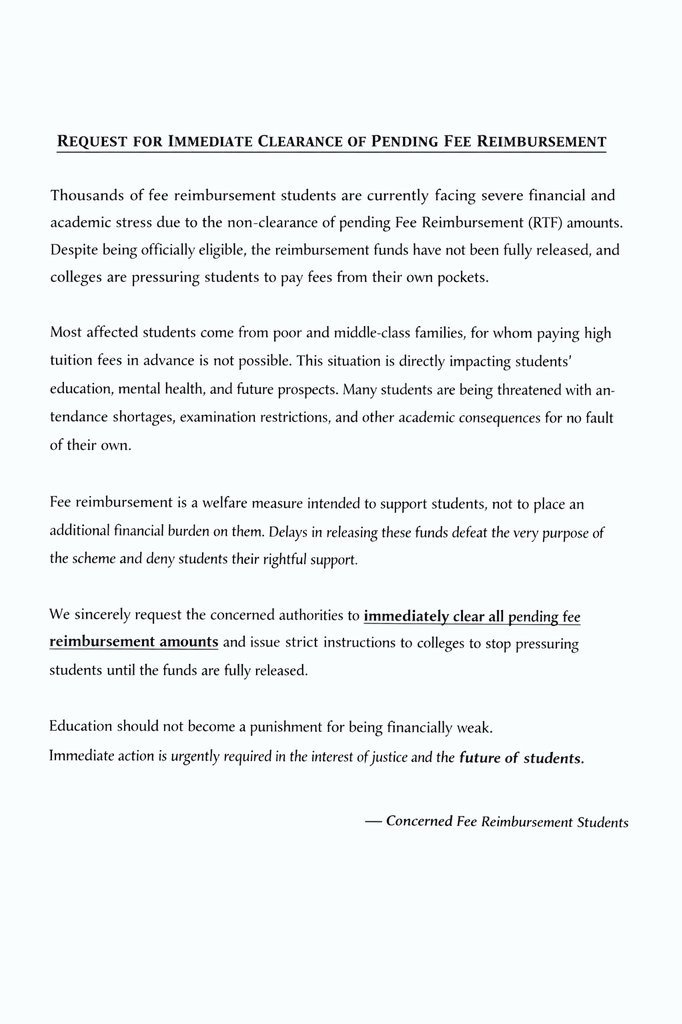 Student2200's tweet photo. Humble request for fee reimbursement
@AndhraPradeshCM @ncbn
@PawanKalyan @naralokesh @APGovt @SocialWelfareAP @APHigherEdu @EduMinOfIndia
@APMinEducation
@PMOIndia
#FeeReimbursement #RTFPending #APStudents
#EducationForAll #SaveStudents
#JusticeForStudents #APEducation https://t.co/YxqBZCKCNk