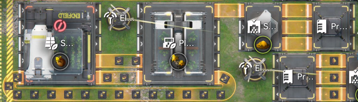 TonyOgbot's tweet photo. I spent a lot of time testing options for buckflower/sandleaf processing, and this is the bestuse of space to allow for more novel use of the depots. It's tileable, and can be modified to fit in your dead space.  #ArknightsEndfield 

Blueprints, details, and credits in replies. https://t.co/U1uM2z1LbS