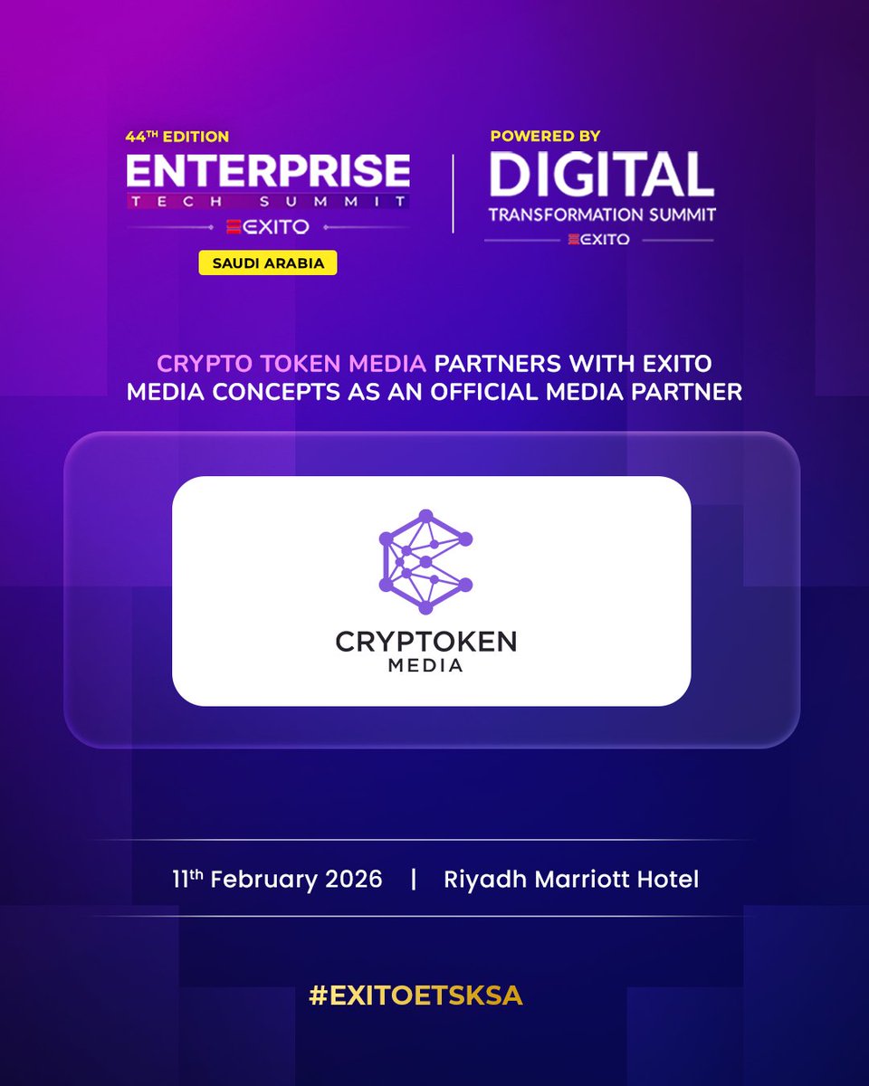 Cryptoken Media is proud to be an official media partner of the Digital Transformation Summit – KSA!

Join us on 11 February 2026 at the Riyadh Marriott Hotel as the region’s top tech leaders come together to explore AI, cybersecurity, digital innovation, and the future of