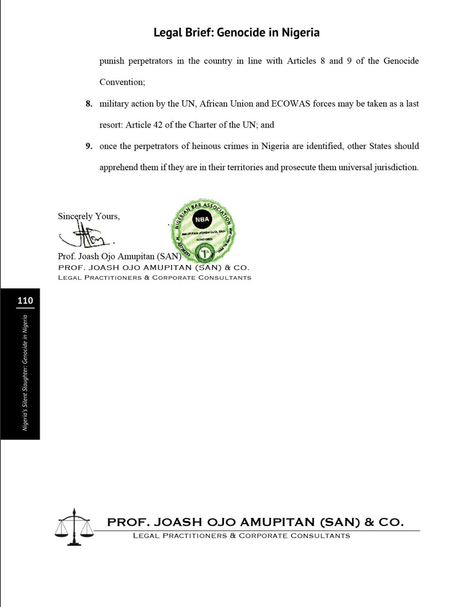According to Nigeria’s Constitution, 
INEC Chair “shall have unquestionable integrity”.

But Amupitan accused Nigerian Armed Forces of Genocide &amp; War Crimes &amp; recommended Sanctions against them.

He asked the US to drag Nigeria to UNSC &amp; called for Military Action in Nigeria.