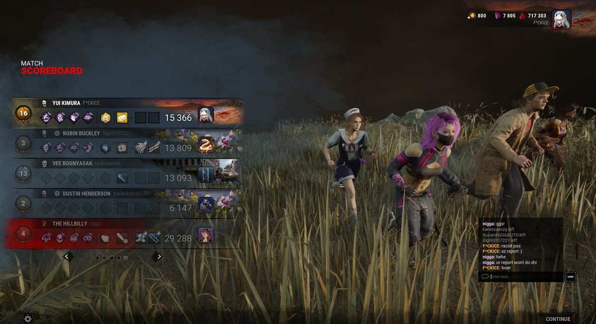 KatyaCartier's tweet photo. @Steam yo steam you really just gunna let this dude have the N word as his name? like excuse me? and @DeadbyDaylight thats ACTUALLY insane racism being allowed is wild but Hex:devour this pussy isnt https://t.co/IWIrnbDVnn