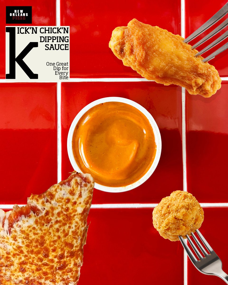 POV: You dip your popcorn chicken… then your wings… then your pizza 👀🍕

Yeah, it’s that good.
Kick’n Chick’n Sauce 🔥
.
.
.
#PizzaCravings #DippingSauce #PopcornChicken #NewOrleansPizza