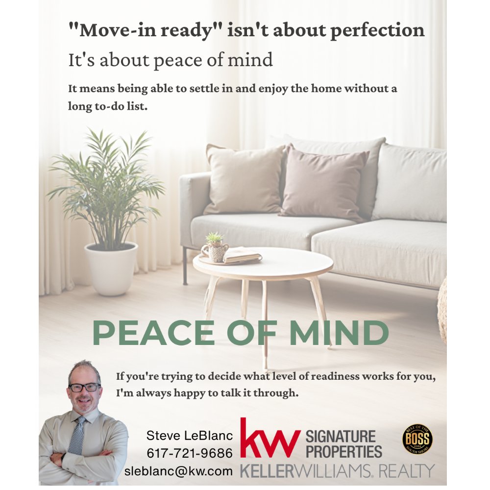 “Move-in ready” doesn’t mean perfect. It means you can move in without a long repair list. Unpack, live comfortably, and update over time—not day one. Big difference. 🏡 #steveleblancrealestate #starterhome #homebuying