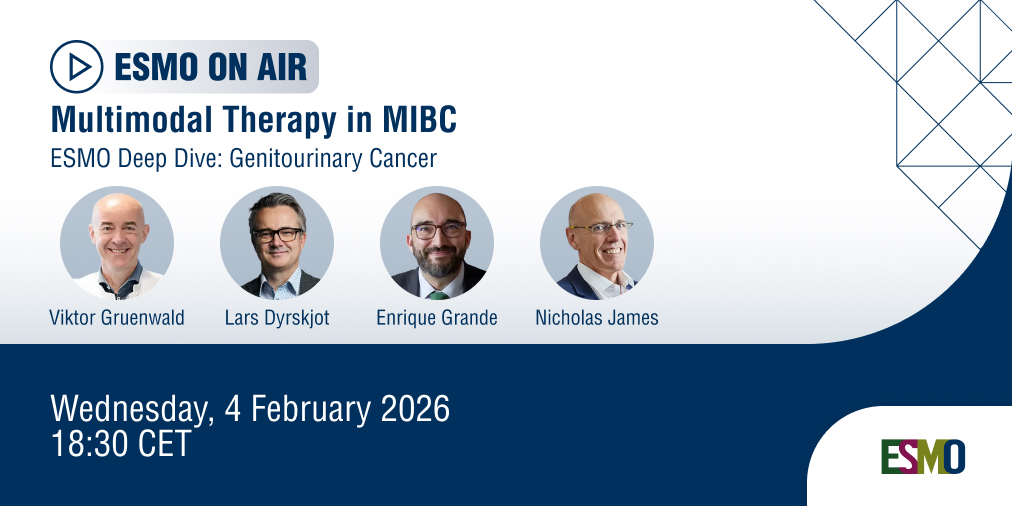 myESMO's tweet photo. 🌐 #ESMODeepDive webinar: #MIBC - from evidence to practice with ctDNA, perioperative optimisation &amp; bladder‑sparing.

Live Q&amp;A 💬 ESMO member: register to secure your seat: 🔗 https://t.co/EvorPWhV9l

#ESMOWebinar #ESMOOnAir #BladderCancer #Oncology #PrecisionMedicine https://t.co/6NG2lmUTJk