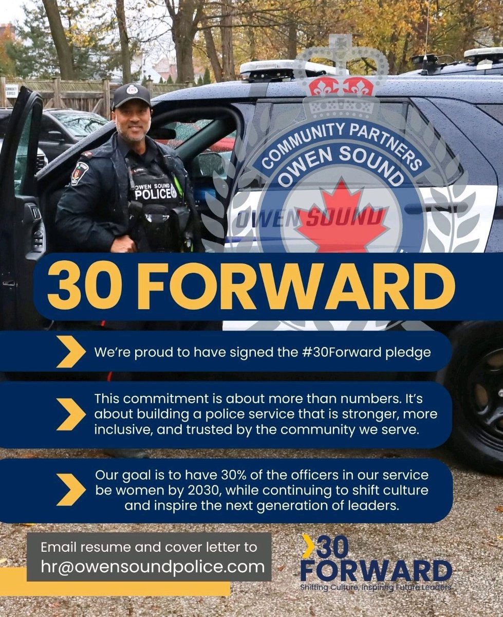 OwenSoundPolice's tweet photo. #30Forward Our commitment to attracting the best candidates to serve our community. https://t.co/V5X7D1rA6f