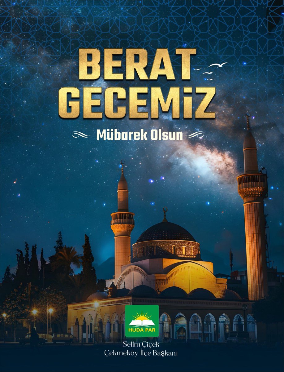 “Bu mübarek Berat Gecesi’nin; gönüllerimize huzur, hayatımıza bereket getirmesini diliyorum.
Rabbim bu geceyi; ümmetin birliğine, mazlumların selametine ve Mescid-i Aksa’nın özgürlüğüne vesile eylesin.
Berat Gecemiz mübarek olsun.”