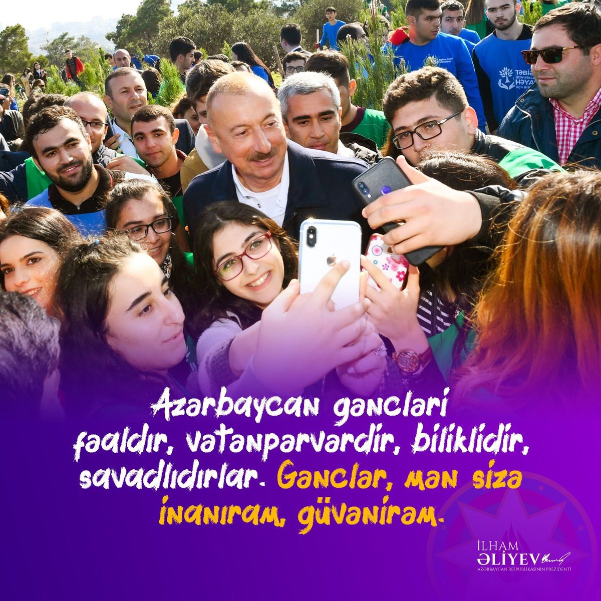 Sriyy23275's tweet photo. Gənclərin səsi cəmiyyətin inkişaf ritmini müəyyən edir. Aktiv və məsuliyyətli gənclik uğurun əsas şərtidir. #2fevral #GənclərGünü #PartiyaGəncləri https://t.co/gRFRgK9KIi