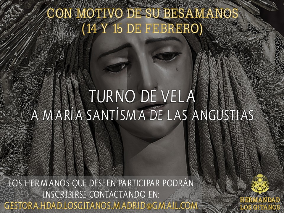 🟣NOTICIA EN LA PÁGINA WEB DE LA HERMANDAD 

TURNO DE VELA A MARÍA SANTÍSIMA DE LAS ANGUSTIAS

Puede ver su contenido a través del siguiente enlace:
hermandadlosgitanosmadrid.es/turno-de-vela-…

#hermandadlosgitanosmadrid