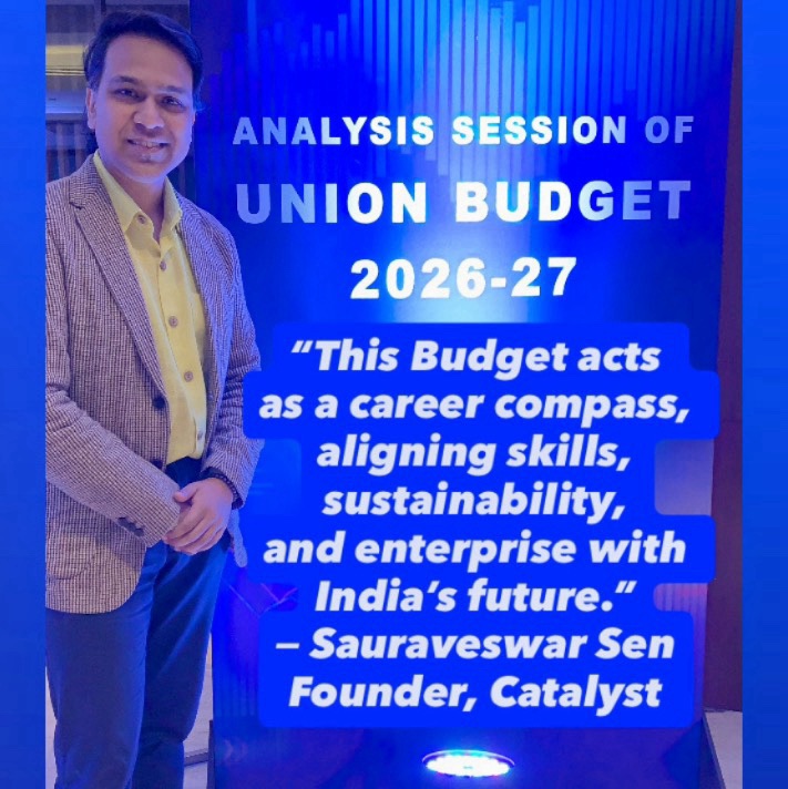 catlearnserv's tweet photo. Our founder, Sauraveswar Sen shares the collective perspective of #progress at the analysis session on #UnionBudget by #CII Eastern Region in #Kolkata. 

#Catalyst remains committed to implement policy intent via impactful #career pathways 

https://t.co/jz17OUn8KP https://t.co/LXyCBD6nwe