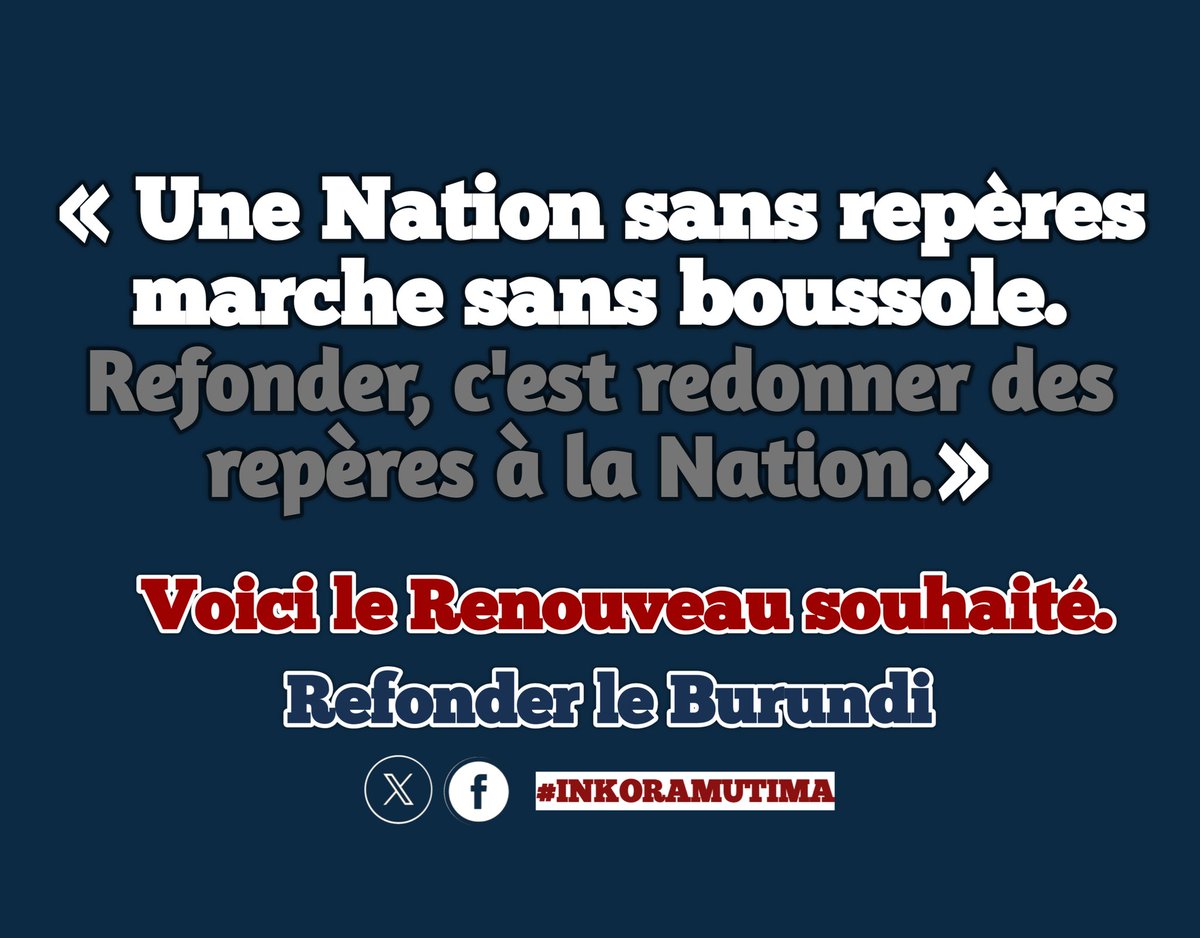 ArbInkoramutima's tweet photo. Dans un système sans repères, le destin du pays n’est plus guidé par l’intérêt général, mais livré aux dérives du pouvoir et à l’oubli du citoyen en cessant d'être un projet national structuré, pour devenir une simple succession d’improvisations.
#Refonder, redonner une vision. https://t.co/Cv7cd4bkeE