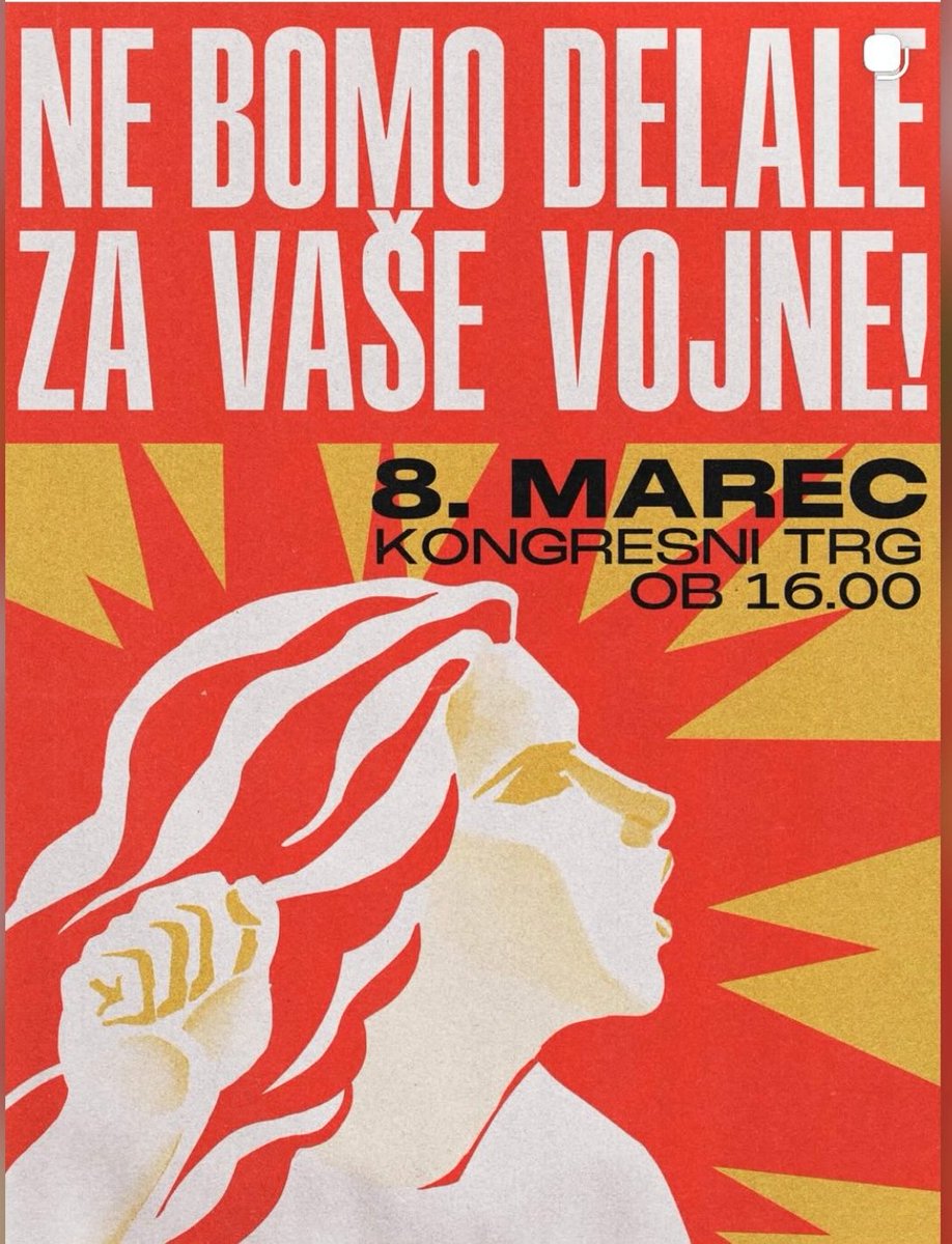"We won't work for your wars!"

Mobilization for the 8th of March in #Ljubljana starting.

#vsakdan8marec