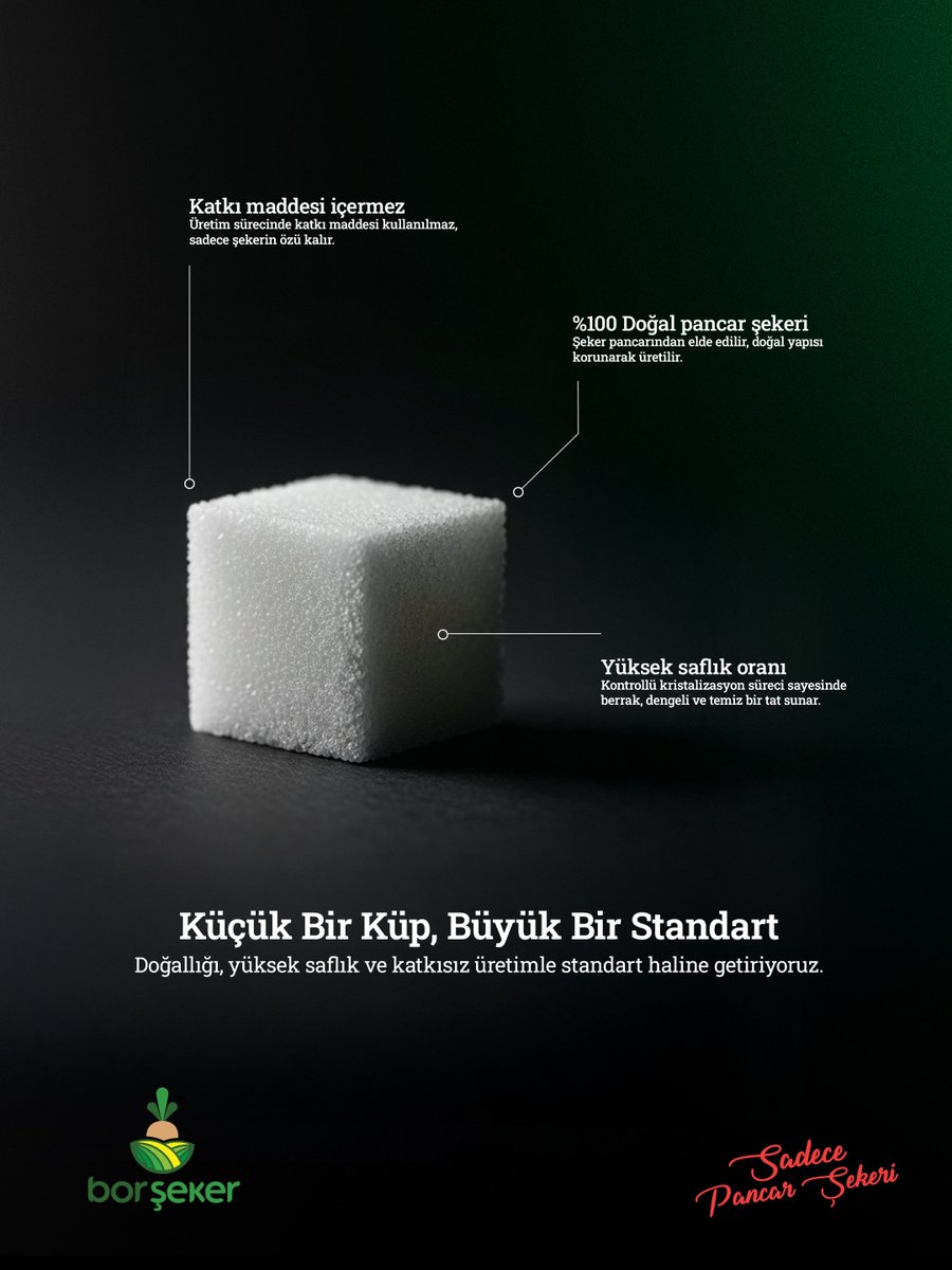 %100 doğal pancar şekeri, yüksek saflık ve katkısız üretimle her küpte aynı kaliteyi sunar.

#borşeker #pancarşekeri #şeker #küpşeker #sadecepancarsekeri