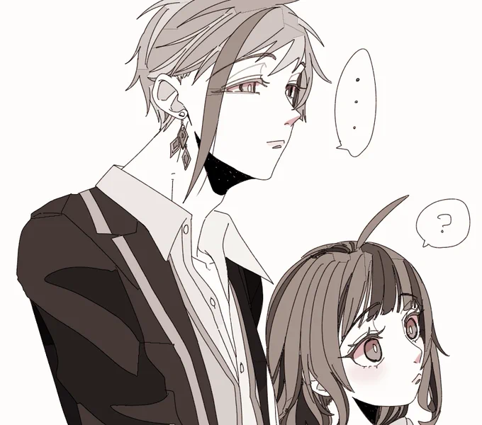 #twstプラス 
#twst_NL 
不良学校の🦈とお嬢様学校の🦐(フロ監♀)
現パロ②(🦈(←)🦐)

※捏造祭
⚠︎︎創作顔あり監ちゃん 