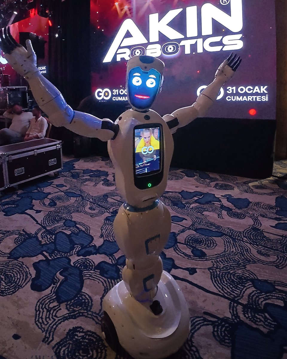On the night when Demet Akalın &amp; Alişan took the stage at Dedeman Hotel Konya on Saturday, January 31, we participated as the Technology Sponsor with Social Robot Ada-7 on behalf of AKINROBOTICS.

Demet Akalın &amp; Alişan’ın, 31 Ocak Cumartesi günü Dedeman Hotel Konya’da sahne