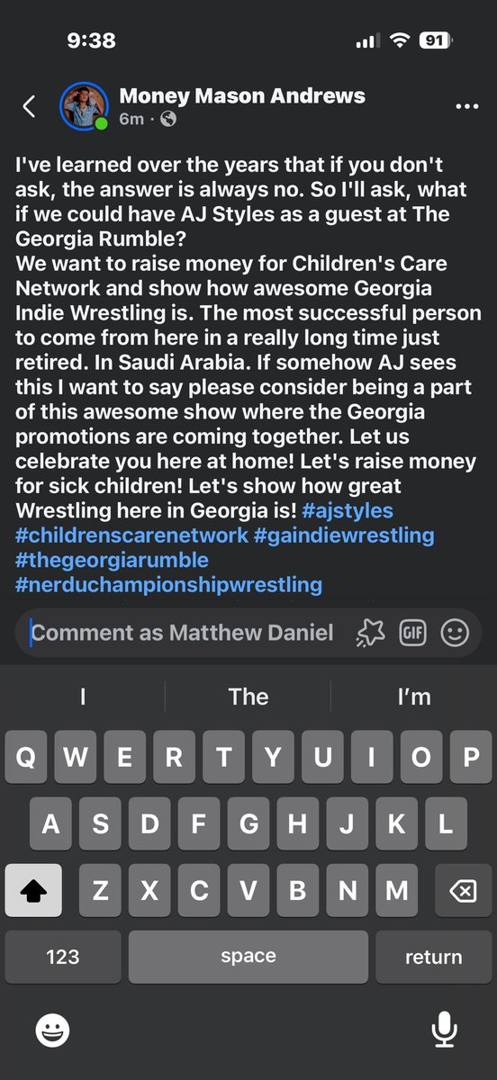 THE_REF_MATTHEW's tweet photo. Come on @AJStylesOrg  help the kid out. #georgiawrestling #ajstyles https://t.co/vYPlKfXnuY