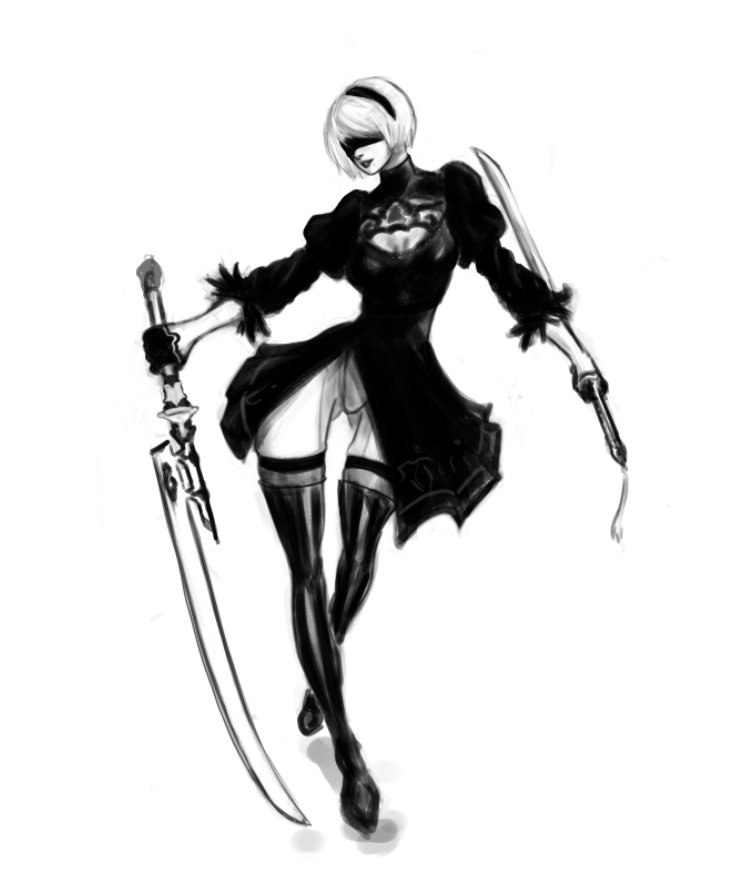 ErebDraws's tweet photo. 2B fanart WIP 
#NieR #NieRAutomata #2B #fanart https://t.co/UnIXcHVe25