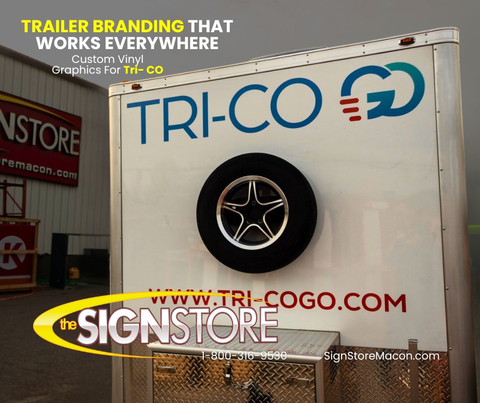 signstoremacon's tweet image. New trailer graphics for Tri-Co, turning their trailer into a mobile brand asset.
If your fleet or trailer needs professional branding, we’ve got you covered.
Call 1-800-316-9530 or visit signstoremacon.com.
#BrandConsistency #TrailerGraphics #VinylWraps