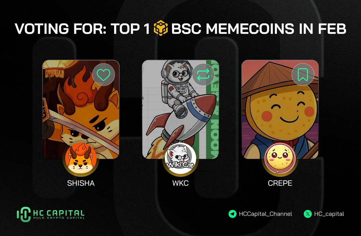 February is heating up, and it's time to crown the Top 1 BNB Chain Memecoin! 🏆🔥

The community strength is off the charts. Three heavyweights are battling for the ultimate #1 spot this month. Who are you raiding with? ⚔️🌕

The Finalists:
🔥 <a href="/shisaBNB/">SHISA</a> — $SHISA
🚀 <a href="/wikicatcoin/">Wiki Cat</a> —