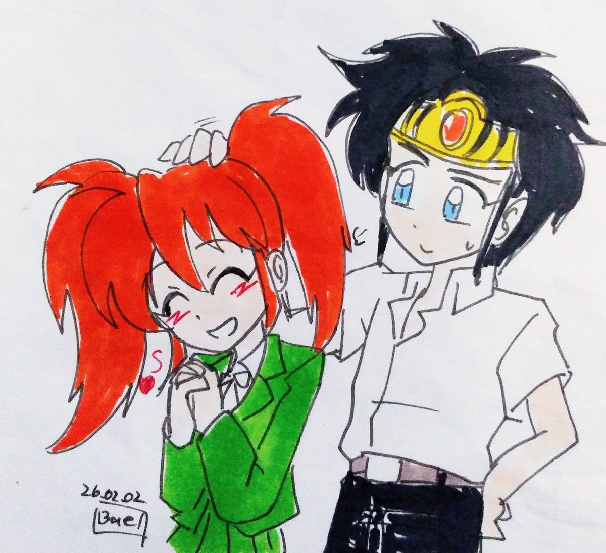 「うちには用がねぇと思っていたがひとりいたな… #ツインテールの日2026」|bael38のイラスト