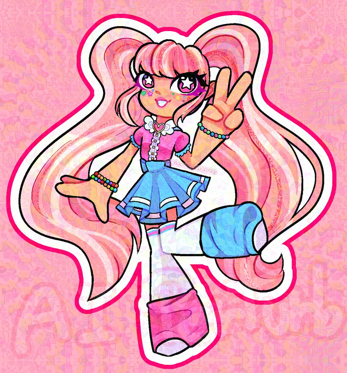 POPPYYYYY🌟🌟🌟🌟
 She is my fav, even if she likes to smell fresh-printed student cards ♡

[Art has AI disturbance]
#royalehigh <a href="/RoyaleHighValks/">Royale High ✨</a> #royalehighart #royalehighcampus4