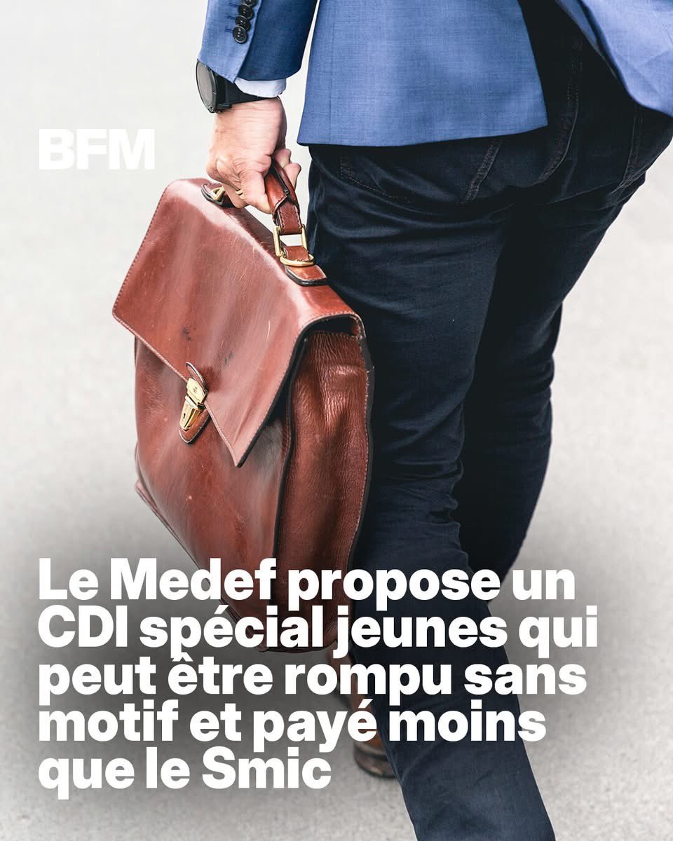 20 ans après le rejet du CPE, le MEDEF retente le coup de l’emploi au rabais pour les jeunes. L’idée est évidemment de généraliser ces contrats à terme et de mettre fin au salaire minimum et aux protections des salariés. Il faut s’y opposer résolument!