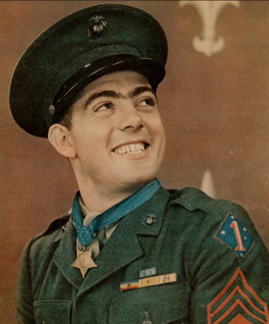 veterans74539's tweet photo. * Gunnery Sgt. John Basilone *
- U.S. Army, U.S. Marine Corps
- World War 2
- Guadalcanal Campaign
- Battle of Iwo Jima
*** Medal of Honor ***
Help veterans who are in distress today by donating.
Donate here - https://t.co/HrvihjdlAs
#usarmy #usmarines #johnbasilone https://t.co/UNI3LNcWUn