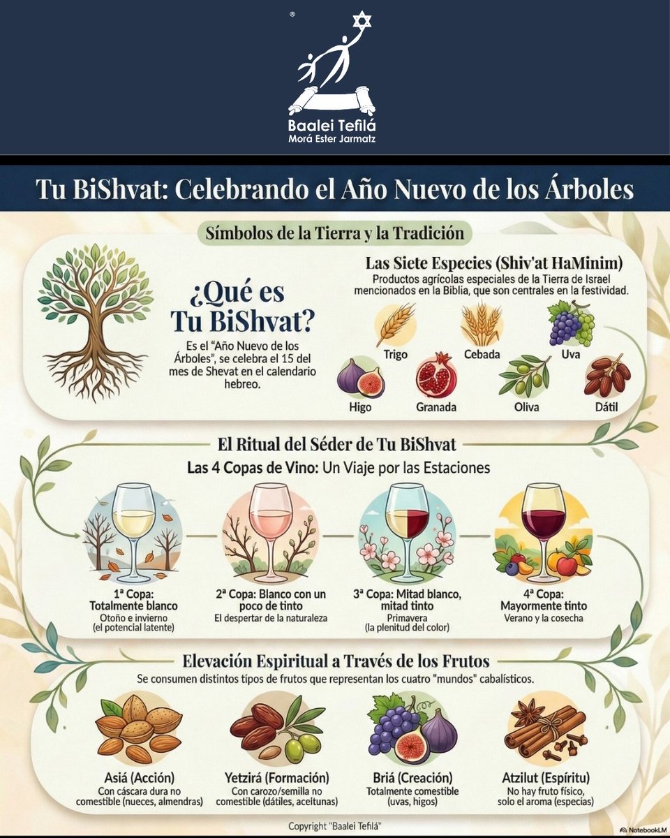 🌳 #TuBiShvat: El Año Nuevo de los Árboles 🌳

Hoy estamos disfrutando de la festividad milenaria que ha evolucionado de una regla agrícola antigua, una celebración de conciencia ecológica y espiritual.