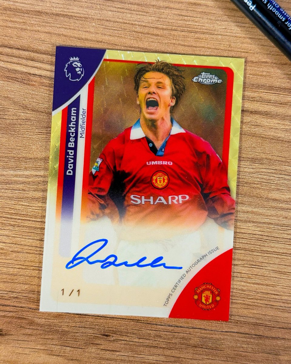 BREAKING: We’re excited to announce we’ve signed an exclusive partnership with David Beckham. 

You can find his first cards in select packs of 2025-26 Topps Chrome Premier League!