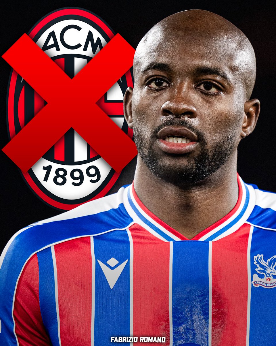 🚨 BREAKING: Jean Philippe Mateta will NOT join AC Milan following double session of medical tests today.

Crystal Palace have been informed. ❌🇫🇷

The player wanted the move but it won’t happen.